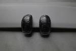 DE0782:  Ohrclip, Länge = 3 cm, Silber-Schwarz
